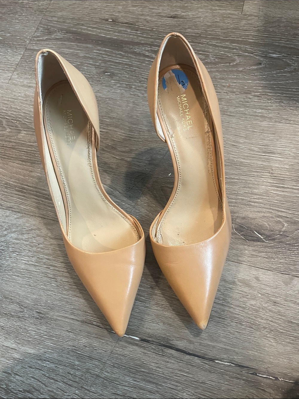 Michael Kors Tan Pointed-Toe D'Orsay Pumps